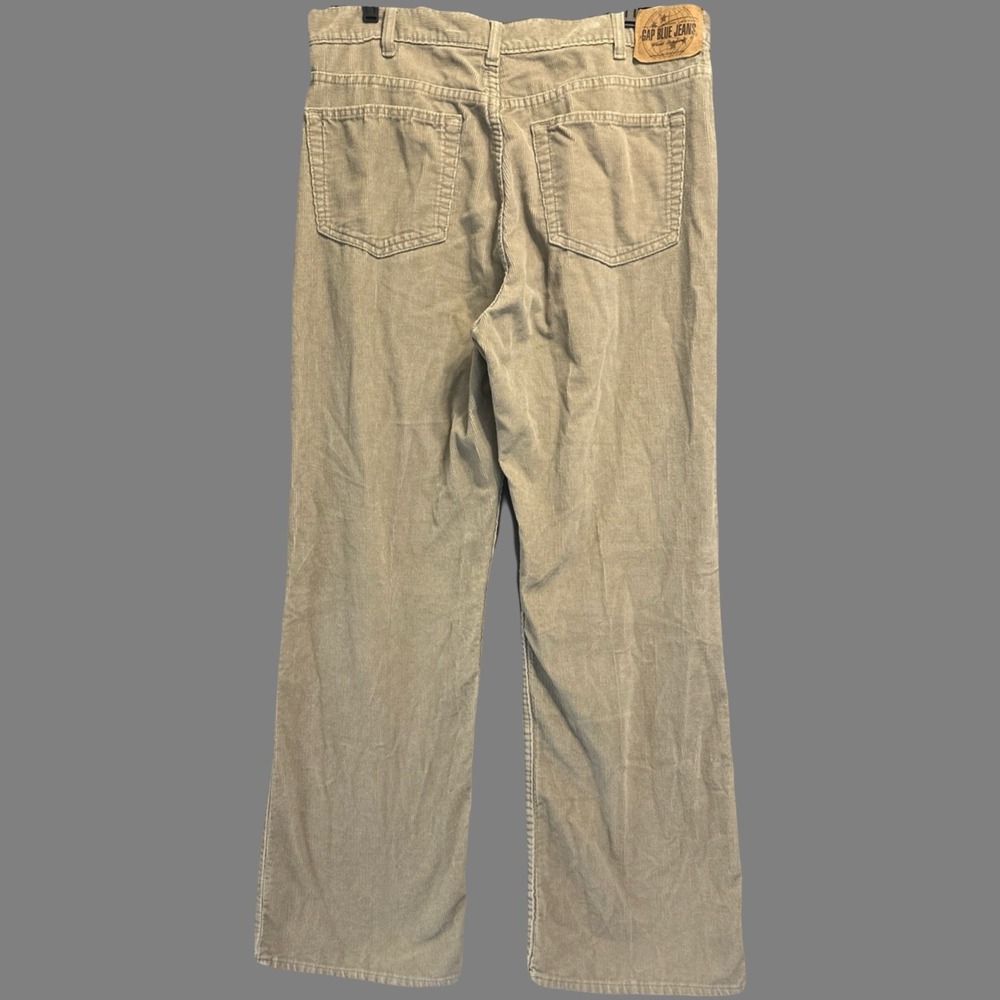 VTG Y2K Gap Boot Fit Corduroy Pants Mens 34x30 Beige Baggy Hipster Grunge Casual - Picture 3 of 9